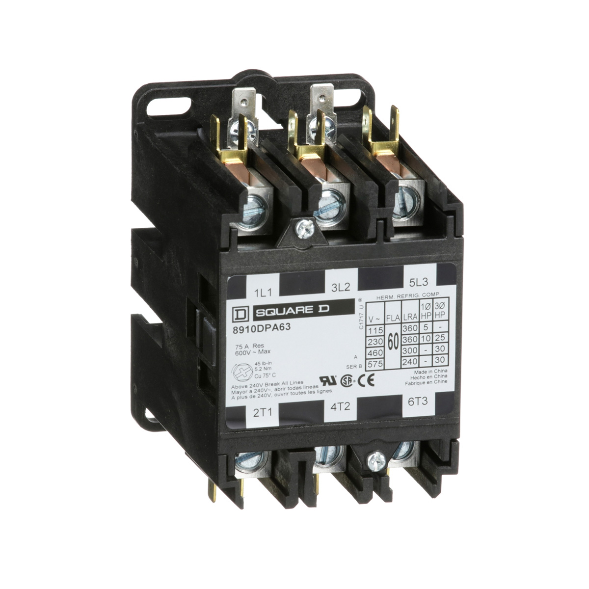 Contactorde Propositos Def. 3P 110V - 8910DPA63V02 | Contactorde Propositos Def. 3P 110V - 8910DPA63V02