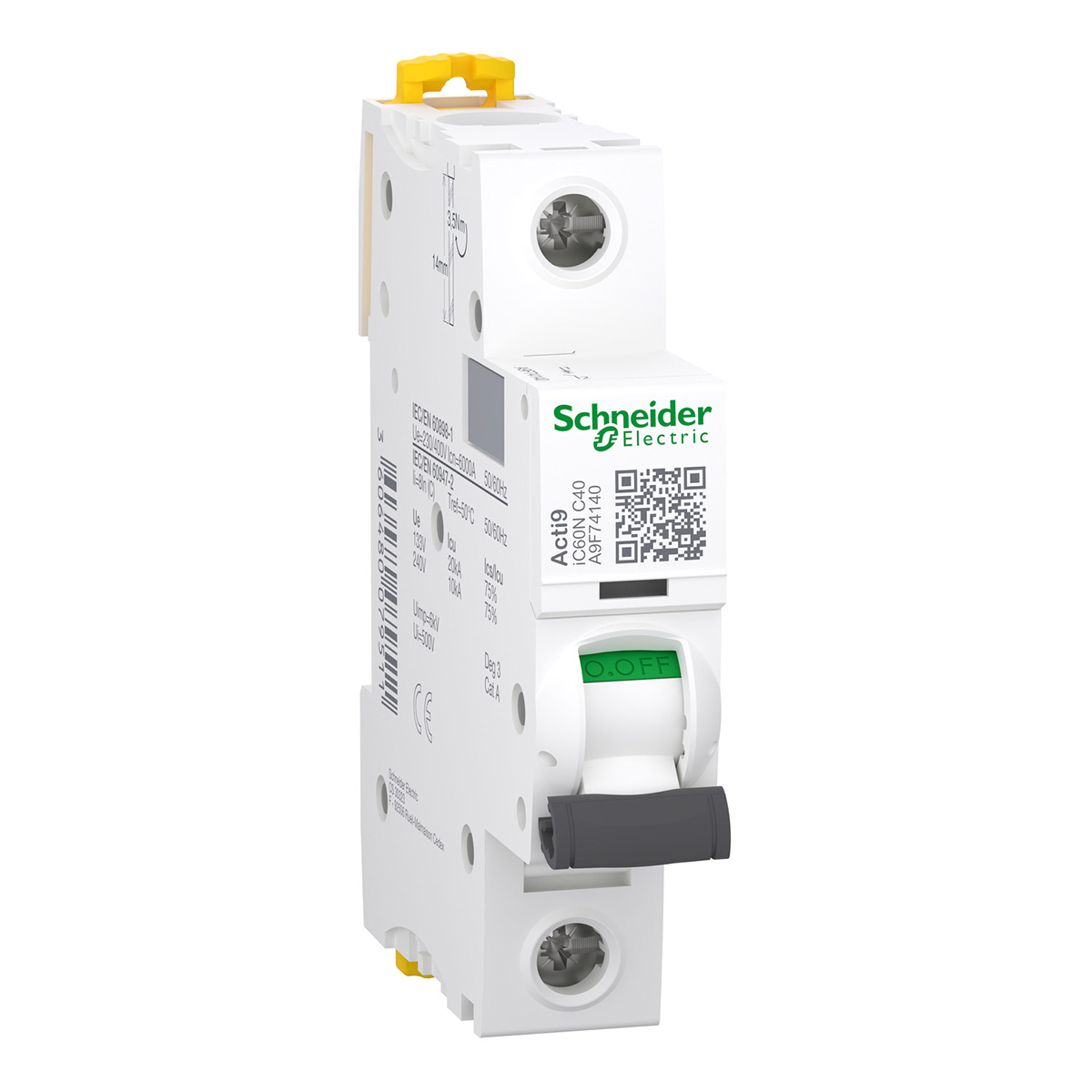 Acti9 Interruptor Termomagnetico Ic60N 1X40A Curva C - A9F74140 | Acti9 Interruptor Termomagnetico Ic60N 1X40A Curva C - A9F74140