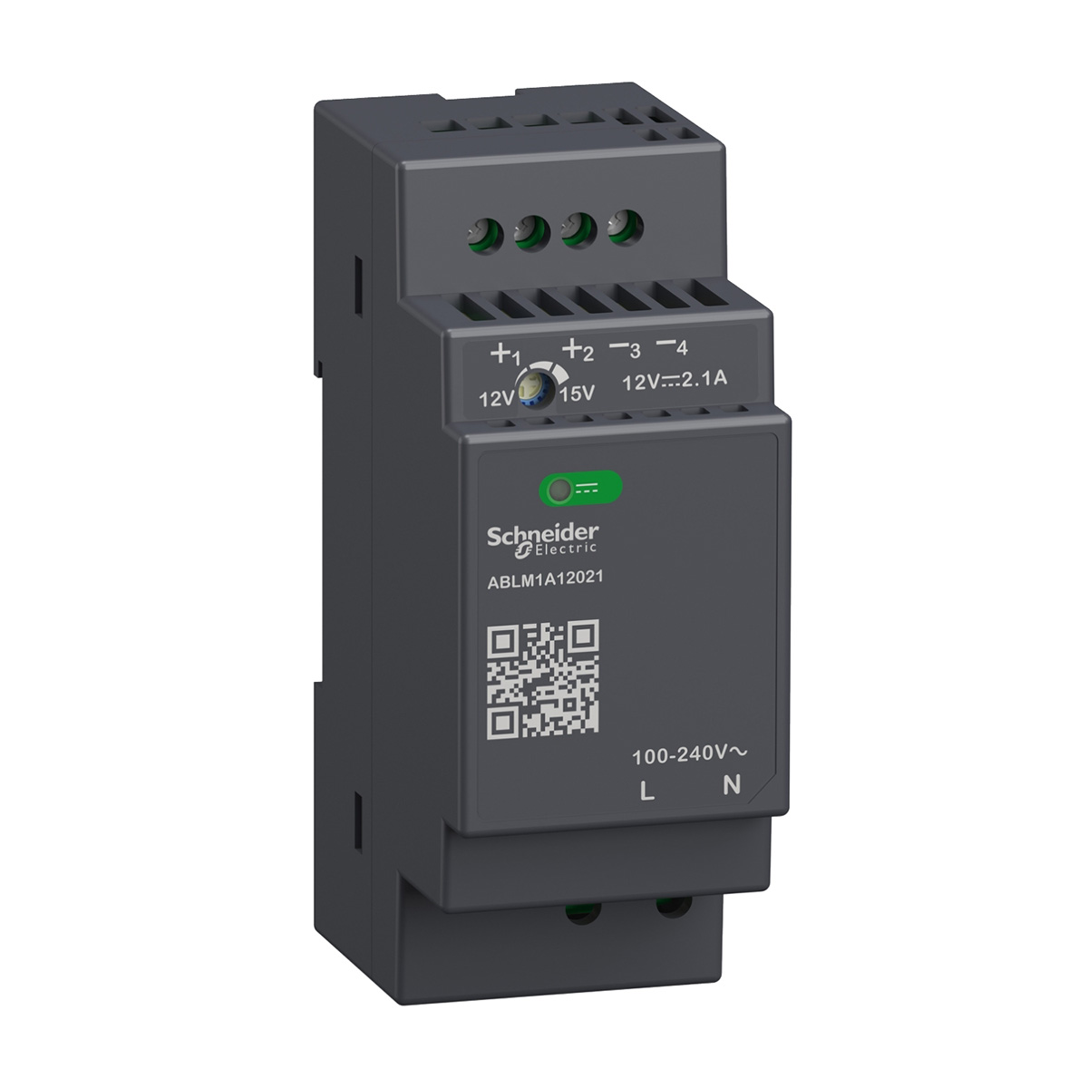 Fuente De Alimentación Regulada, 100 A 240 Vca, 12 V, 2,1 A, Monofásica, Modular - ABLM1A12021 | Fuente De Alimentación Regulada, 100 A 240 Vca, 12 V, 2,1 A, Monofásica, Modular - ABLM1A12021