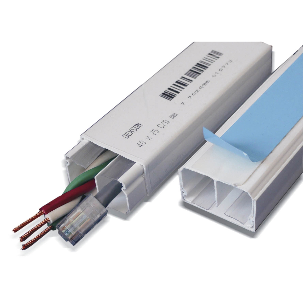 Mini Canaleta Dexson 2Mts X 40X25Mm Con Adhesivo Y División - DXN10171 | Mini Canaleta Dexson 2Mts X 40X25Mm Con Adhesivo Y División - DXN10171
