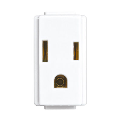 Toma De Corriente Polarizada Y Aterrizada 2P+T, 1 Mód. 15A 127V Color Blanco - E2023BN