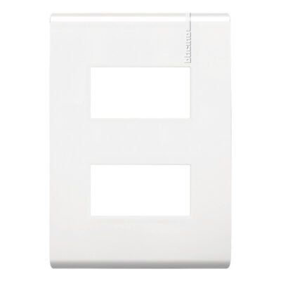 Placa De 2 Módulos Con Chasis De Resina, Color Blanco - E5N2PTL