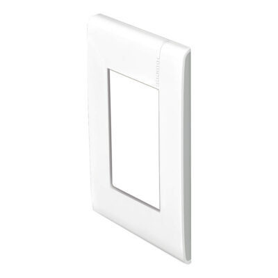 Placa De 3 Módulos Color Blanca, Con Perfiles Laterales Color Luna - E5N3LNPTL