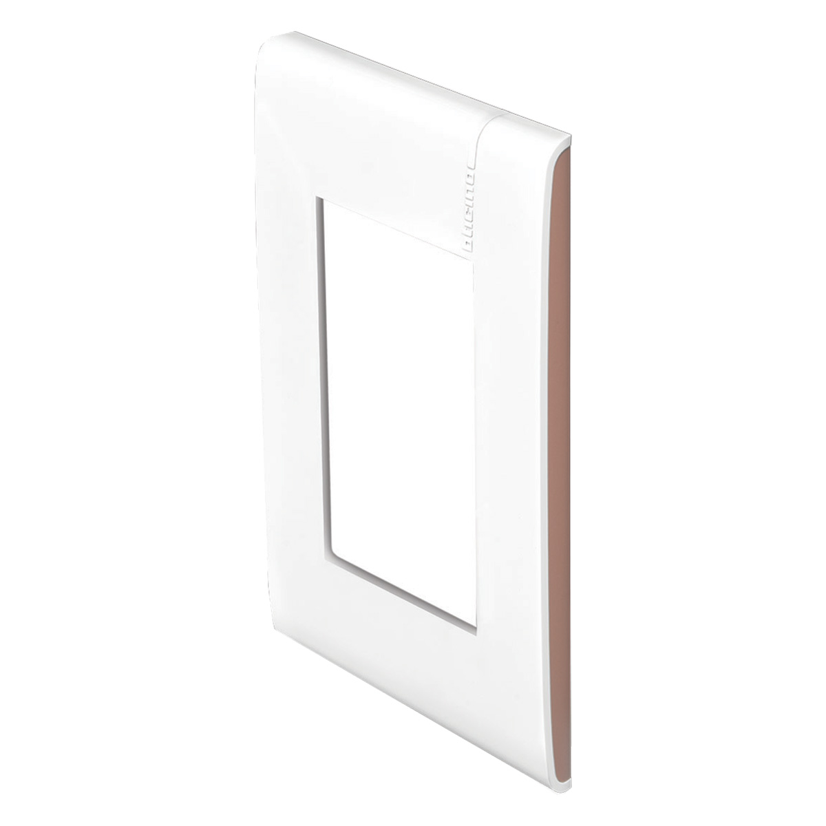 Placa De 3 Módulos Color Blanco, Con Perfiles Laterales Color Moka - E5N3MKPTL | Placa De 3 Módulos Color Blanco, Con Perfiles Laterales Color Moka - E5N3MKPTL