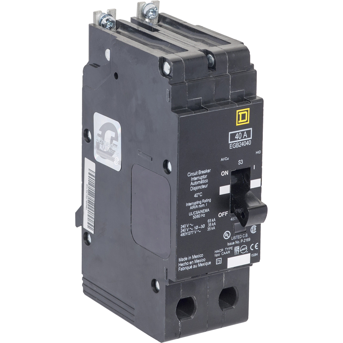 Mini Circuit Breaker, E-Frame, 35A, 2 Pole, 480Y/277 Vac, 100 Ka Max, Bolt On - EJB24035 | Mini Circuit Breaker, E-Frame, 35A, 2 Pole, 480Y/277 Vac, 100 Ka Max, Bolt On - EJB24035