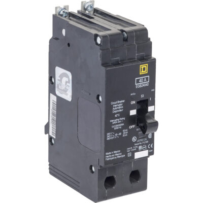Mini Circuit Breaker, E-Frame, 45A, 2 Pole, 480Y/277 Vac, 100 Ka Max, Bolt On - EJB24045