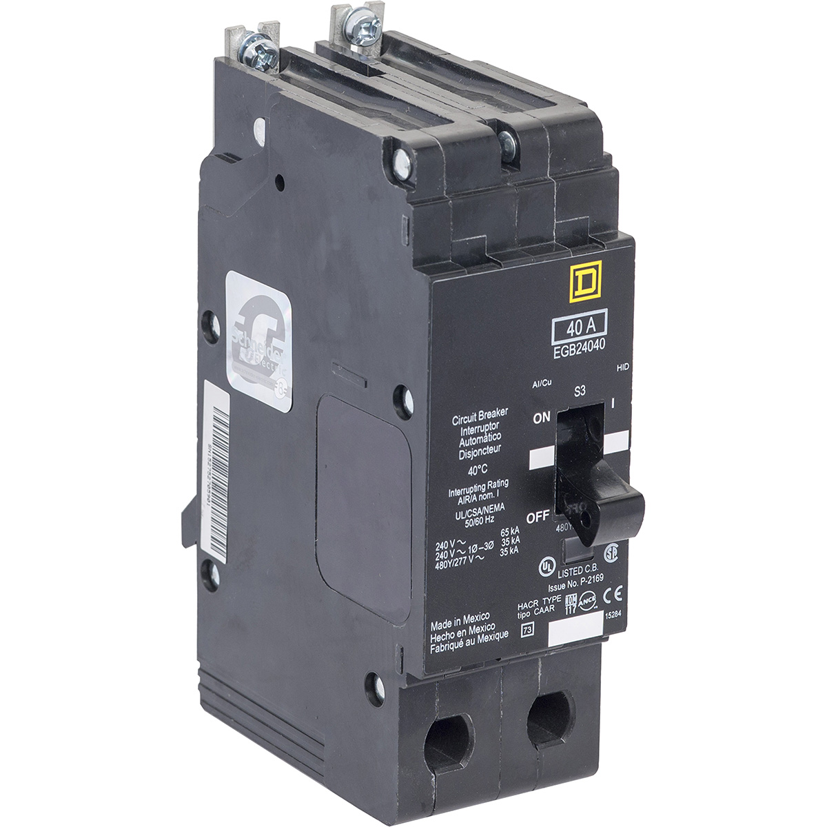 Interruptor Termomágnetico Marco E Para Tableros NF 2P 480/277Vca 50A - EJB24050 | Interruptor Termomágnetico Marco E Para Tableros NF 2P 480/277Vca 50A - EJB24050