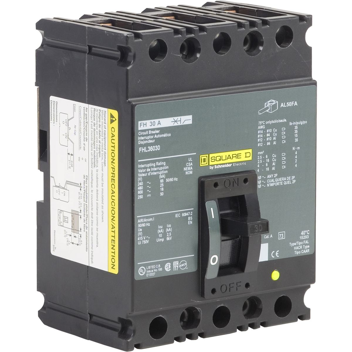 Circuit Breaker, Fh, 600V, 30A - FHL36030 | Circuit Breaker, Fh, 600V, 30A - FHL36030