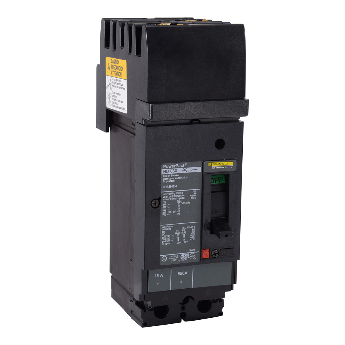interruptor automático PowerPact I-L 2 Polos 125A - HDA261252 | interruptor automático PowerPact I-L 2 Polos 125A - HDA261252