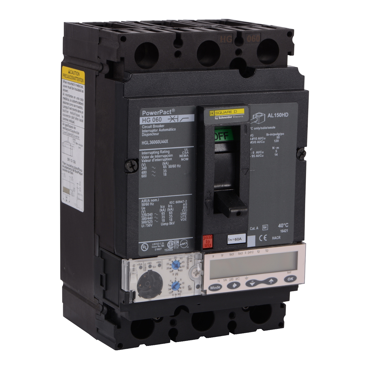 Molded Case Circuit Breaker 600V 60A - HGL36060U44X | Molded Case Circuit Breaker 600V 60A - HGL36060U44X