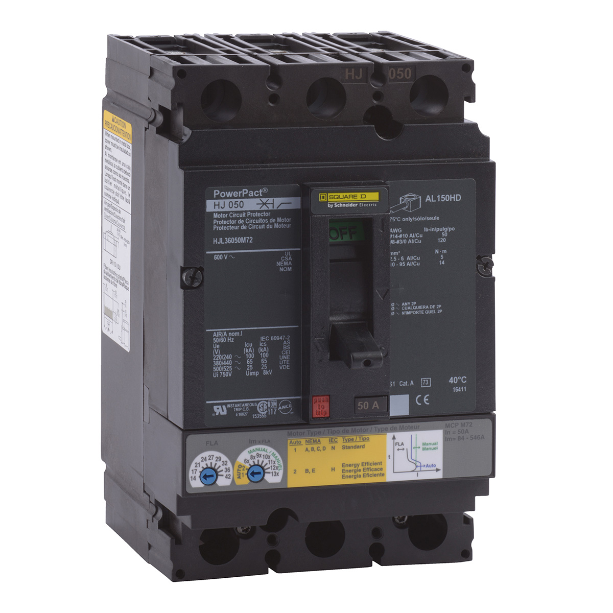 Interruptor Termomagnético Powerpact 3P 65K 480Vcamarco 50A - HJL36050M72 | Interruptor Termomagnético Powerpact 3P 65K 480Vcamarco 50A - HJL36050M72