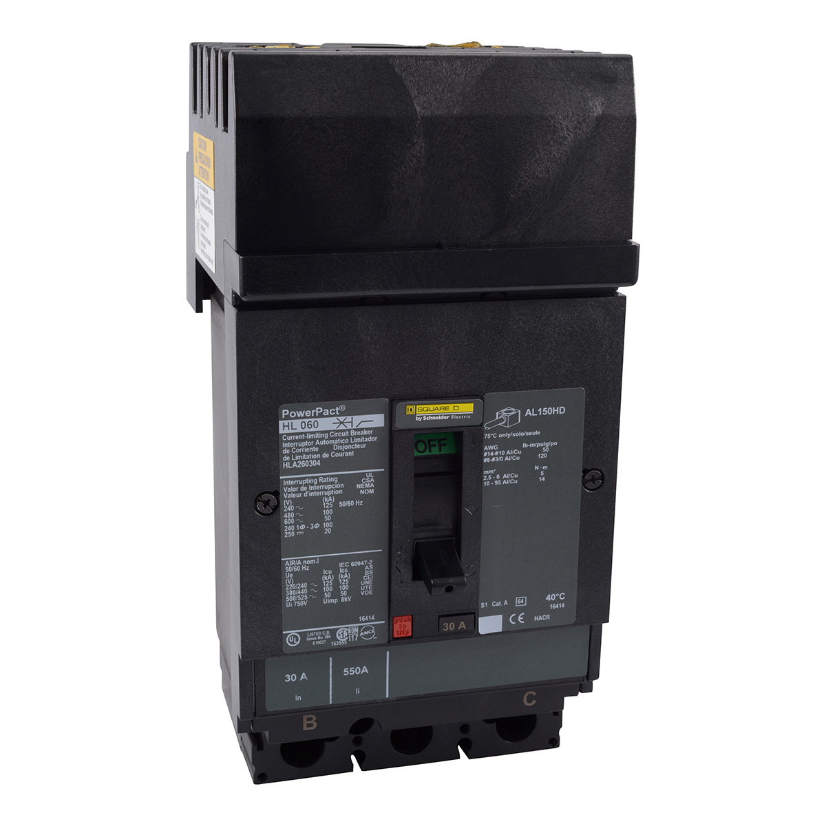 Interruptor Termomagnético Powerpact I-L 3 Polos 40 A - HLA36040 | Interruptor Termomagnético Powerpact I-L 3 Polos 40 A - HLA36040
