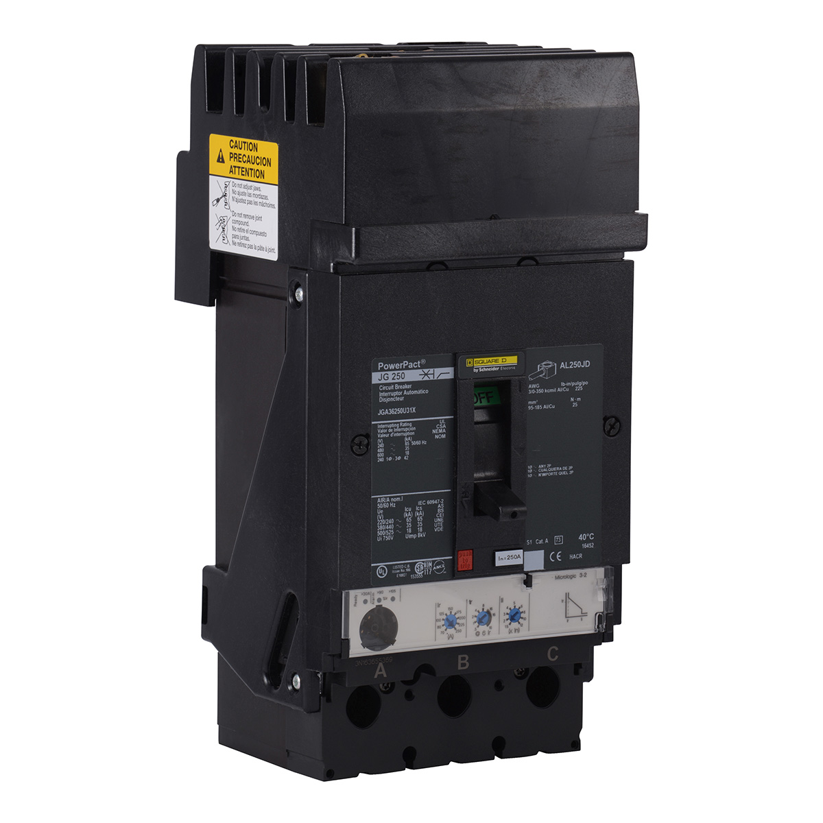 Interruptor Termomagnético Powerpact J 35Ka @480V 3P 250A - JGA36250U31X | Interruptor Termomagnético Powerpact J 35Ka @480V 3P 250A - JGA36250U31X