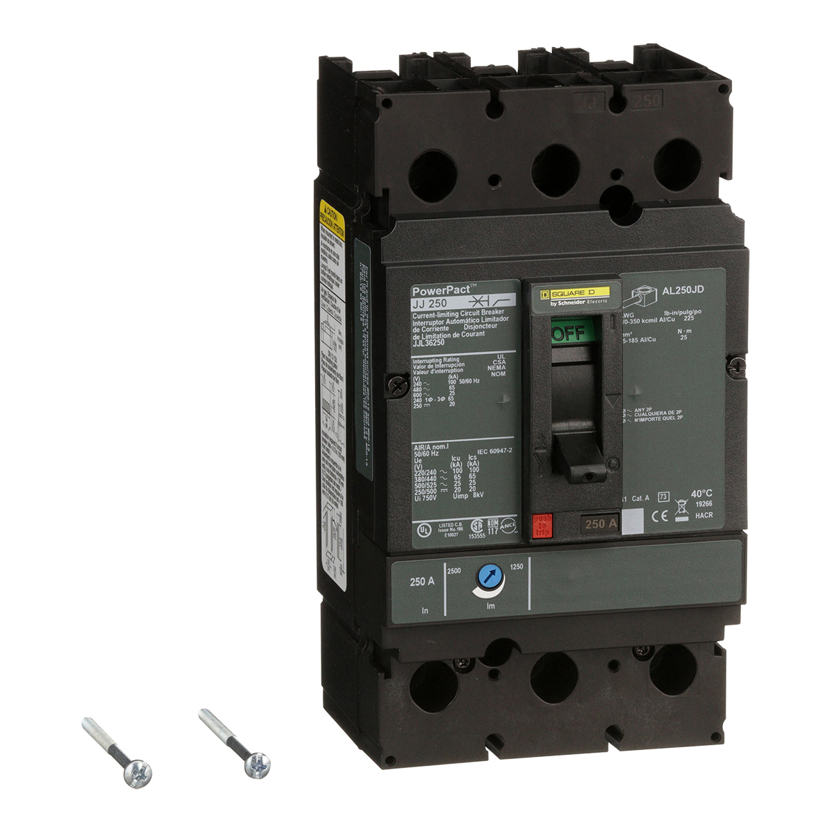 interruptor automático PowerPact 3 Polos 250A 65Ka - JJL36250 | interruptor automático PowerPact 3 Polos 250A 65Ka - JJL36250