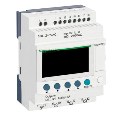 Compact Smart Relay Zelio Logic - 12 I O - 100..240 V Ac - Clock - Display - SR2B121FU