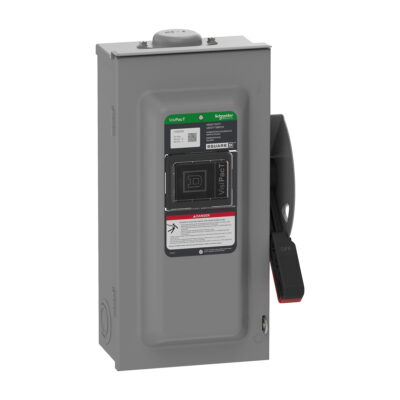 Interruptor De Seguridad, Uso Pesado, Con Fusible, Ventana De Visualización, Nema 3R, 600 V, 100 A, 3 Polos - VH363RB
