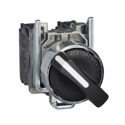 Interruptor  Seletor Completo Preto De Diametro22 2 Posições Retorno Por Mola 1Na - XB4BD41
