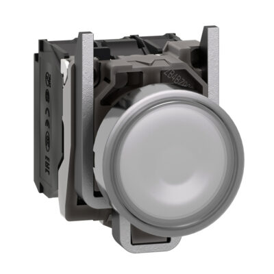 Pulsador Blanco Luminoso Diametro 22 - Retorno Resorte Rasante - 120 V - 1 Na + 1 Nc - XB4BW31G5