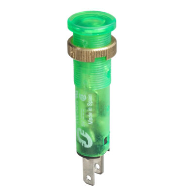 Luz Piloto Redonda Diametro 8 - Ip 40 - Verde - Led Integral - 24 V - Conector - XVLA233