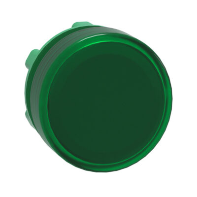 Cabeza Piloto Luminoso - Diametro 22 - Redonda - Lentes Lisas Verdes - ZB5AV033