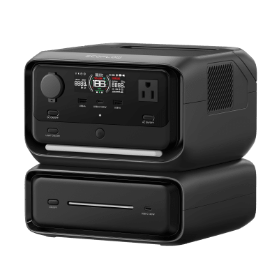 EcoFlow River 3 Plus | Estación de Energía Portátil 572Wh Litio LFP / 4 AC 800W (Max. 1600W) / 1 USB-C 100W / 3 USB -A 12W / Cargador de Coche 10A, 126W Max. / Conectividad WiFi y Bluetooth (App) / Carga Solar 220W Max. - EFR3MAX