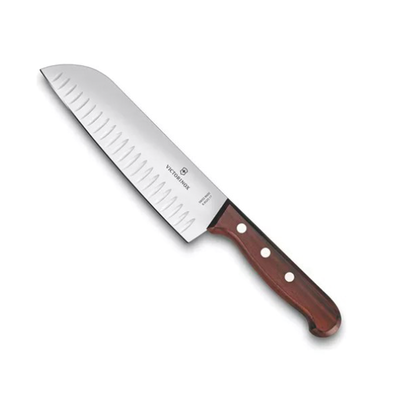 Cuchillo Santoku Wood de 17 cm, Filo con Alvéolos Estilo Japonés.   6.8520.17G
