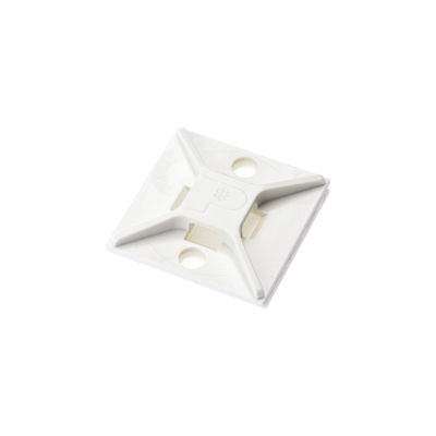Montaje-Sujetador Para Cable de 4 Vías, con Adhesivo, 25.4 x 25.4mm (1in x 1in), Color Blanco, Uso en Interior, 1 pieza  ABM2S-A-C