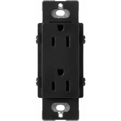 Tomacorriente, receptaculo convencional 120V, 15A, color negro.: CAR15BLS