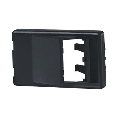 Placa de Mobiliario Modular Estándar, Salidas Para 2 Puertos Mini-Com Angulados, Color Negro  CFFPA2BL