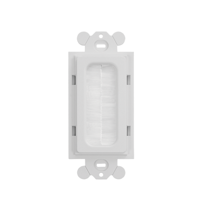 Placa de Pared Pasacables Tipo Cepillo, Estándar GFCI, Material ABS, Color Blanco  CFGBWH