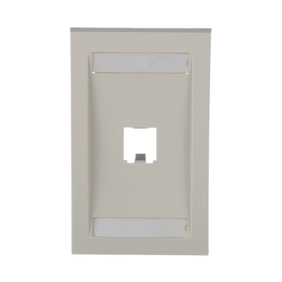 Placa de Pared Vertical Ejecutiva, Salida Para 1 Puerto Mini-Com, Con Espacios Para Etiquetas, Color Blanco Mate  CFPE1IWY