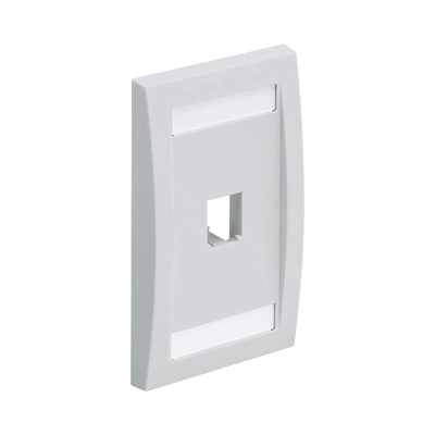 Placa de Pared Vertical Ejecutiva, Salida Para 1 Puerto Mini-Com, Con Espacios Para Etiquetas, Color Blanco  CFPE1WHY