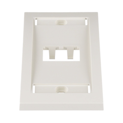 Placa de Pared Vertical Ejecutiva, Salida Para 2 Puertos Mini-Com, Con Espacios Para Etiquetas, Color Blanco Mate  CFPE2IWY