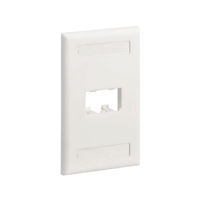 Placa de Pared Vertical Clásica, Salida Para 2 Puertos Mini-Com, Con Espacios Para Etiquetas, Color Blanco Mate  CFPL2IWY