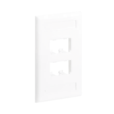 Placa de Pared Vertical Clásica, Salida Para 4 Puertos Mini-Com, Con Espacios Para Etiquetas, Color Blanco  CFPL4WHY
