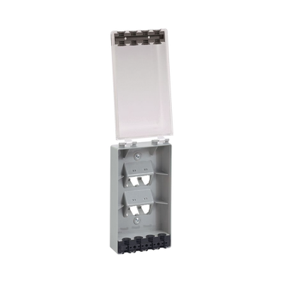 Placa de Pared Vertical, Resistente al Agua con Protección IP56, Acepta 4 Módulos Mini-Com, Color Claro  CFPWR4CL