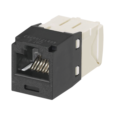 Conector Jack RJ45 Estilo TG, Mini-Com, Categoría 6, de 8 posiciones y 8 cables, Color Negro  CJ688TGBL