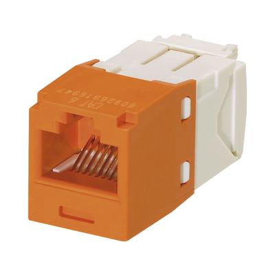 Conector Jack RJ45 Estilo TG, Mini-Com, Categoría 6, de 8 posiciones y 8 cables, Color Naranja  CJ688TGOR