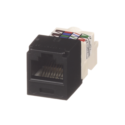 Conector Jack RJ45 Estilo TP, Mini-Com, Categoría 6, de 8 posiciones y 8 cables, Color Negro  CJ688TPBL