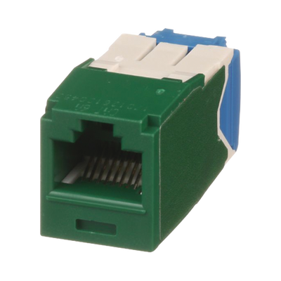 Conector Jack RJ45 Estilo TG, Mini-Com, Categoría 6A, de 8 posiciones y 8 cables, Color Verde  CJ6X88TGGR
