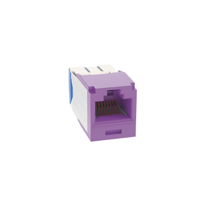 Conector Jack RJ45 Estilo TG, Mini-Com, Categoría 6A, de 8 posiciones y 8 cables, Color Violeta  CJ6X88TGVL
