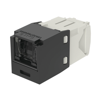 Conector Jack RJ45 Estilo TG con Ventana, Mini-Com, Categoría 6, de 8 posiciones y 8 cables, Color Negro  CJH688TGBL