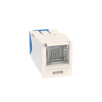 Conector Jack RJ45 Estilo TG con Ventana, Mini-Com, Categoría 6A, de 8 posiciones y 8 cables, Color Blanco  CJH6X88TGWH