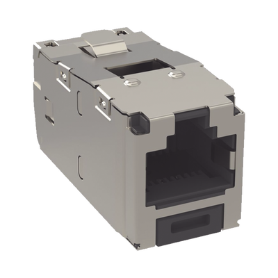 Conector Jack RJ45 Blindado, Estilo TG, Mini-Com, Categoría 6, de 8 posiciones y 8 cables, Color Negro  CJS688TGY