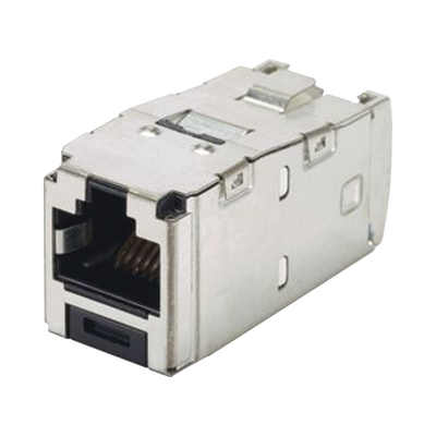 Conector Jack RJ45 Blindado, Estilo TG, Mini-Com, Categoría 6A, de 8 posiciones y 8 cables, Color Negro  CJS6X88TGY
