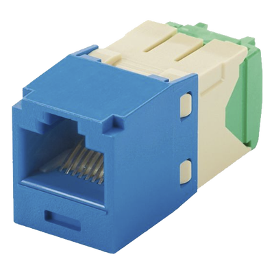 Conector Jack RJ45 Estilo TG, Mini-Com, Categoría 6, de 8 posiciones y 8 cables de Calibre 28/30 AWG, Color Azul  CJT688TGBU
