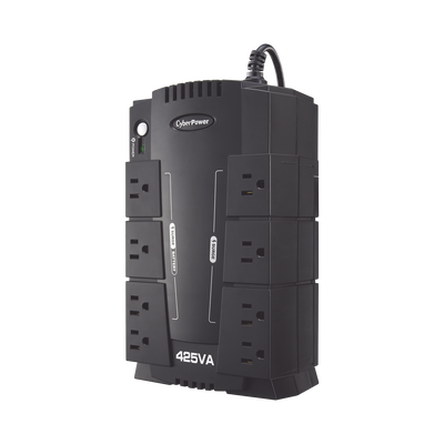 NO BREAK CYBERPOWER (CP425SLG) STANDBY 425VA / 255 W, 8 X NEMA 5-15R, (4 RESPALDO Y 4 SUPRESIÓN) 3 AÑOS DE GARANTÍA INCLUYENDO BATERÍA.