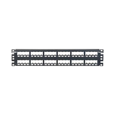Panel de Parcheo Modular Mini-Com (Sin Conectores), Plano, Totalmente Blindado, de 48 puertos, 2UR  CP48BLY