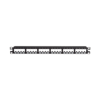Panel de Parcheo Modular Mini-Com (Sin Conectores), Plano de Instalación al Ras, Sin Blindaje, de 24 puertos, 1UR  CPP24FMWBLY