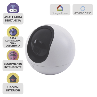 Mini PT IP 3K (5 Megapixel) / Wi-Fi / Detección Humana y Mascotas / Doble Banda 2.4- 5G / Seguimiento Inteligente / Audio de Dos Vías / Micro SD hasta 512GB / Uso Interior CS-H6